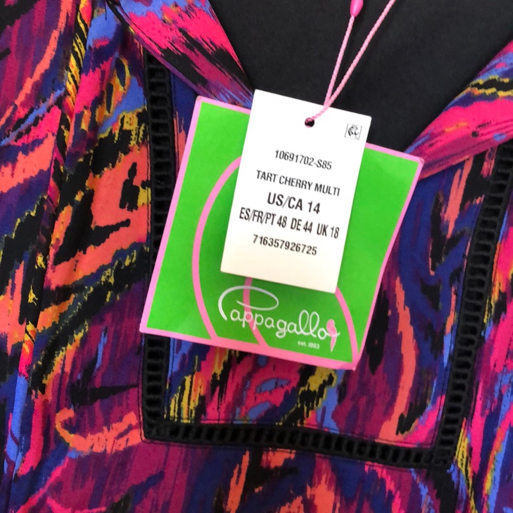 NWT Pappagallo Printed Shift Bell Sleeve Dress 14 - Picture 4 of 4